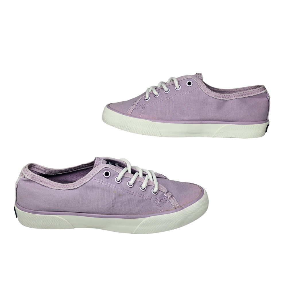 Sperry Top Sider Shoes Womens 6 Purple Lavender White Low Top Sneakers Comfy